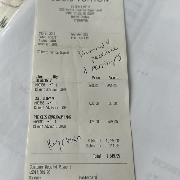 Louis Vuitton Bo Glory V Earings + Coll. Glory V necklace - Picture 12 of 12